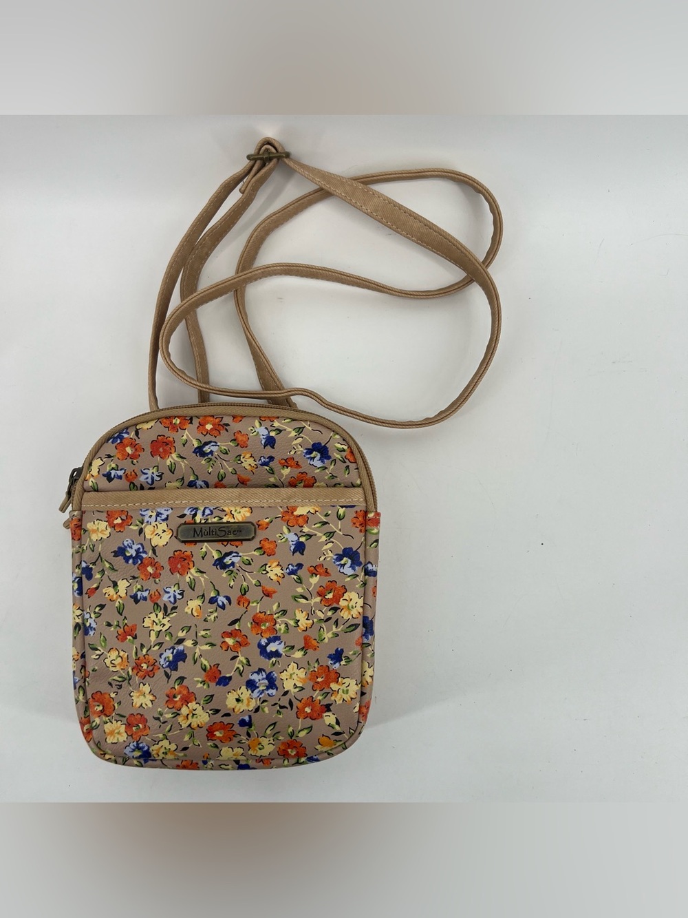 Multi Sac Floral Crossbody Triple Compartment Essentials On The Go 7” X 6”